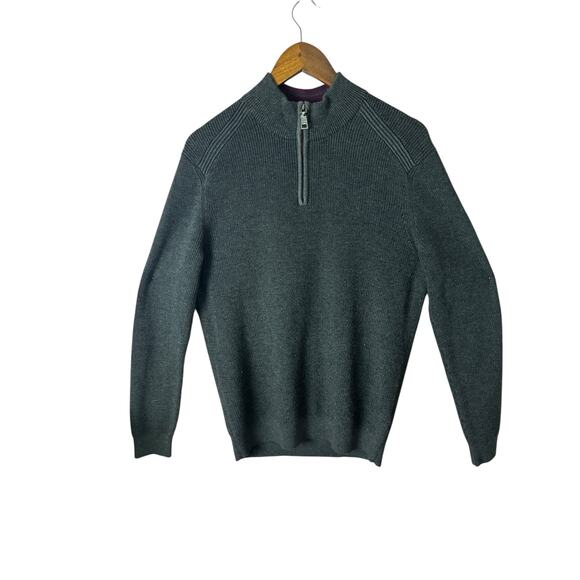 Ted Baker London Half-Zip Funnel Neck Rib Knit Sweater, Men’s Size 4 (L) - Picture 1 of 9